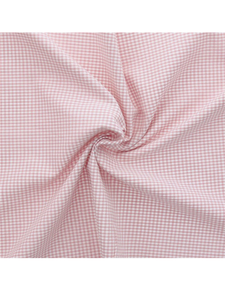 Tecido Vichy xadrez pequeno - Rosa antigo