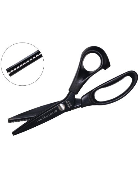 Tesoura de picotar festonada preta Midnight 23 cm LDH