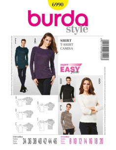 Molde de camiseta - Burda 6990