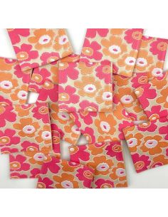 Conjunto de 5 etiquetas tecidas para costurar Flores vintage