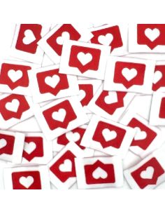 Conjunto de 5 etiquetas tecidas para costurar Like vermelho