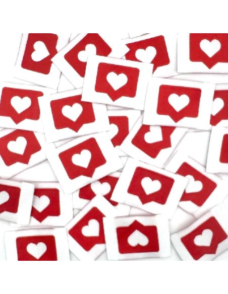 Conjunto de 5 etiquetas tecidas para costurar Like vermelho