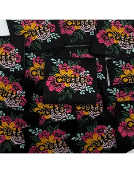 Conjunto de 5 etiquetas tecidas para costurar Cute