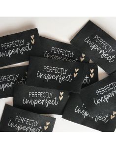 Conjunto de 5 etiquetas tecidas para costurar Perfectly imperfect