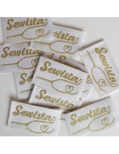 Conjunto de 5 etiquetas tecidas para costurar Sewista