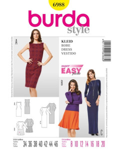 Molde de vestido - Burda 6988