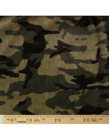Tecido de pele falsa camuflado - Cáqui