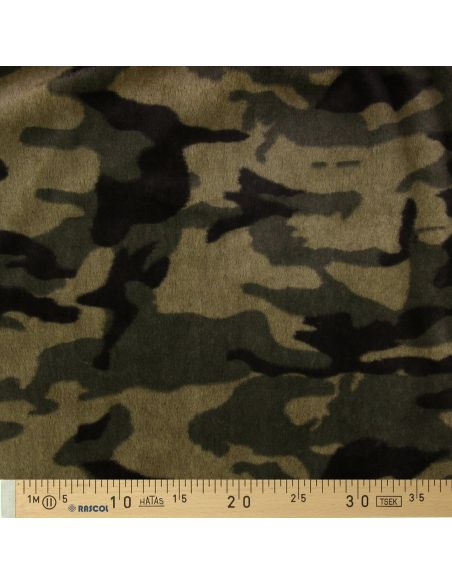 Tecido de pele falsa camuflado - Cáqui
