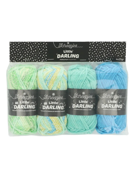 Pacote de 4 novelos Scheepjes Little Darling Sprinkled - Puddle Play