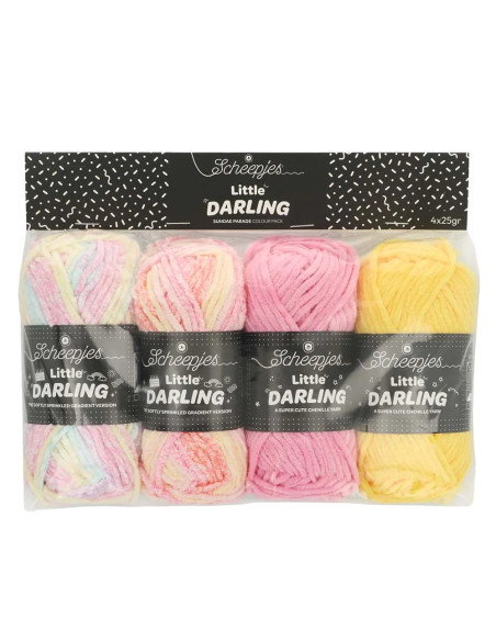 Pacote de 4 novelos Scheepjes Little Darling Sprinkled - Sundae Parade