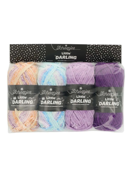 Pacote de 4 novelos Scheepjes Little Darling Sprinkled - Lollipop Lane
