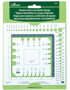 Régua de amostras e medidor de agulhas