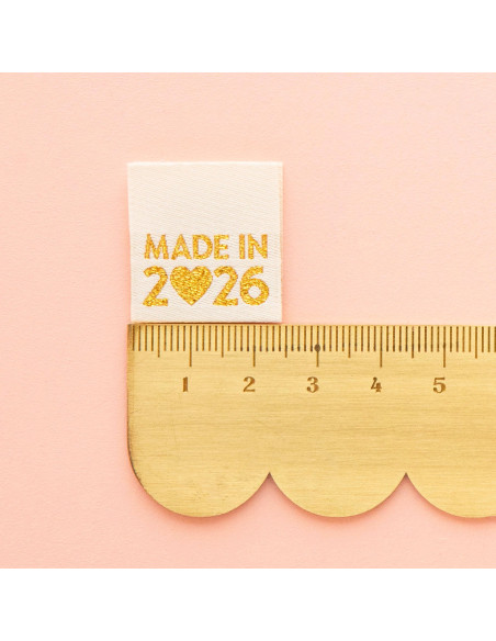 Conjunto de 8 etiquetas tecidas - Made in 2026 or