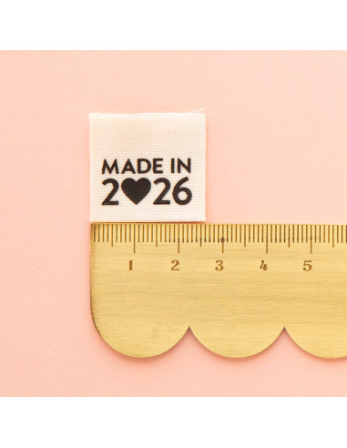 Conjunto de 8 etiquetas tecidas - Made in 2026 preto