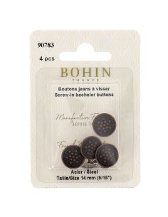 Caixa de 4 botões de jeans de parafusar 14 mm bronze Bohin