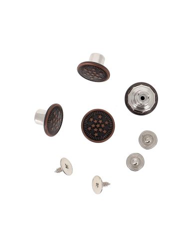 Caixa de 4 botões de jeans de parafusar 14 mm bronze Bohin