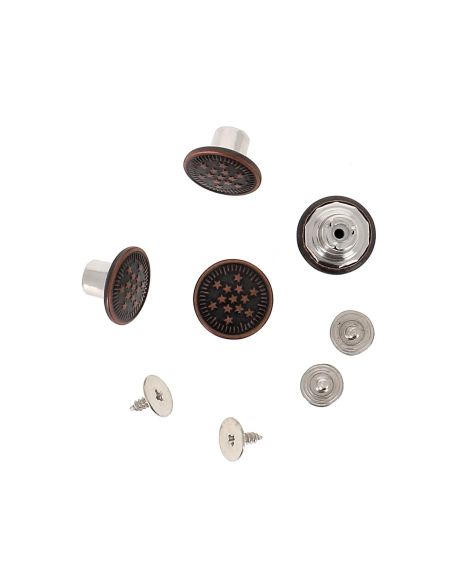 Caixa de 4 botões de jeans de parafusar 14 mm bronze Bohin