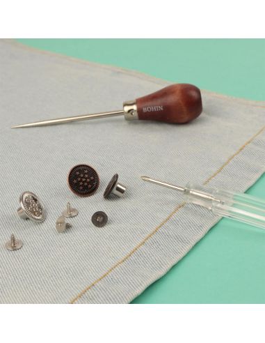 Caixa de 4 botões de jeans de parafusar 17 mm bronze Bohin