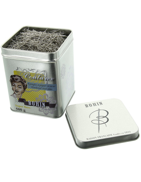 Caixa de 500 grs de alfinetes superfinos Bohin