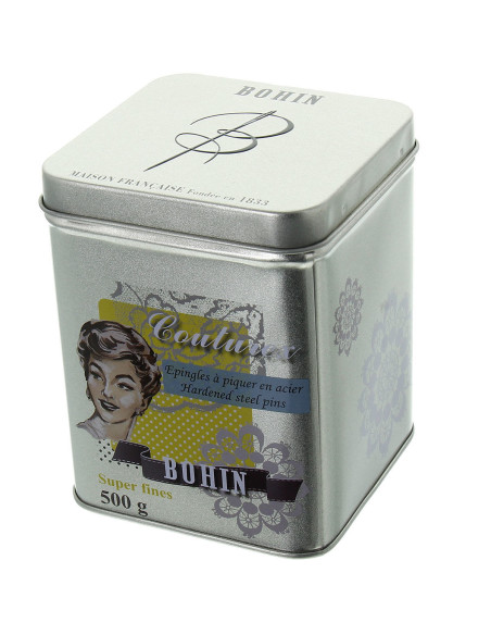 Caixa de 500 grs de alfinetes superfinos Bohin