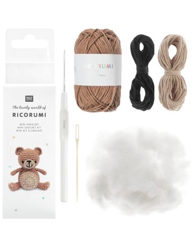Mini kit de crochê Ricorumi - Ursinho