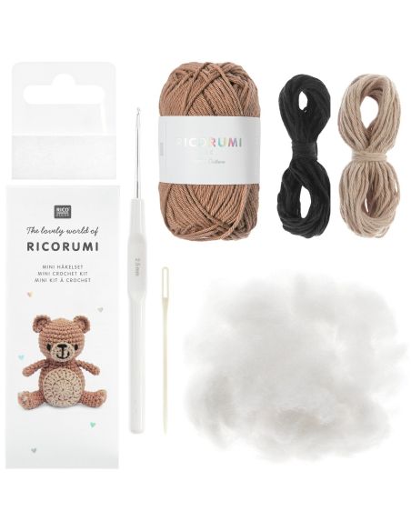 Mini kit de crochê Ricorumi - Ursinho