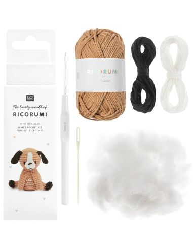 Mini kit de crochê Ricorumi - Cachorro