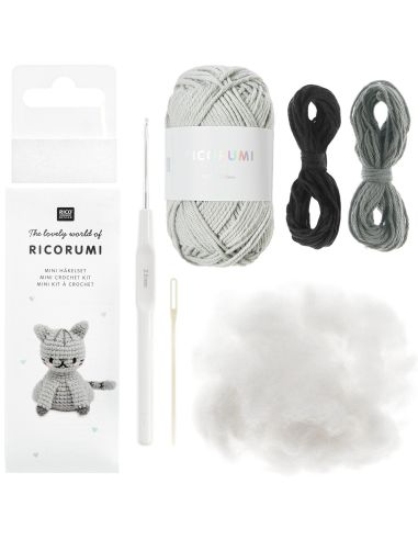 Mini kit de crochê Ricorumi - Gato