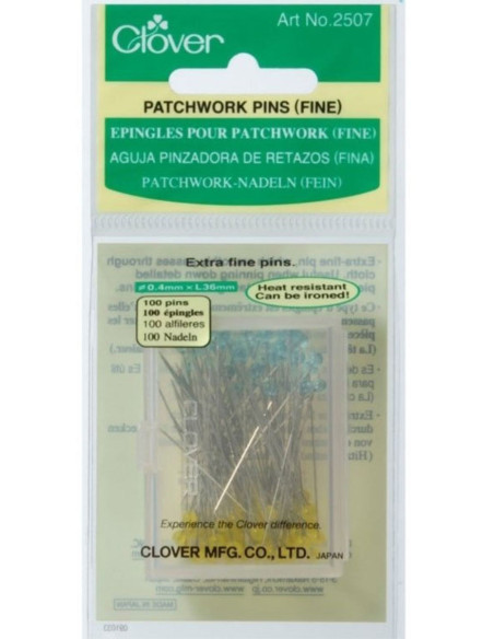 Caixa de 100 alfinetes ultra-finos para patchwork Clover