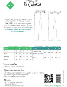 Molde de calça chino para homem Le Culotté - Les BG 2