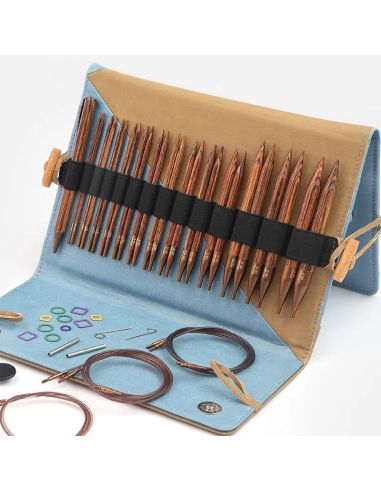 Conjunto de agulhas circulares de tricô KnitPro Deluxe Ginger