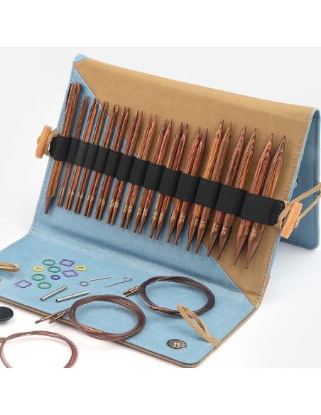 Conjunto de agulhas circulares de tricô KnitPro Deluxe Ginger