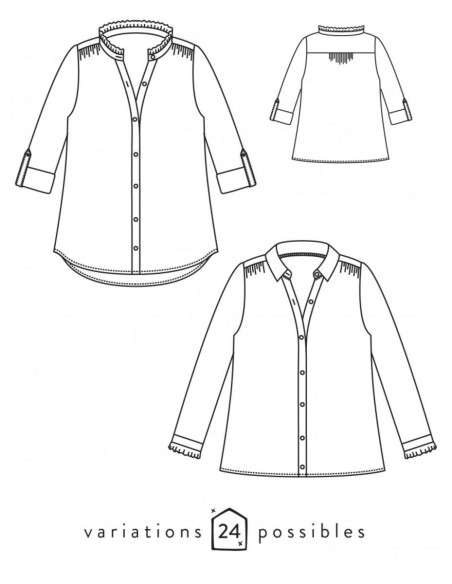 Padrão de camisa ou vestido Azur - Atelier Scämmit