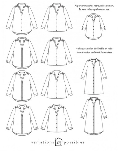 Padrão de camisa ou vestido Azur - Atelier Scämmit