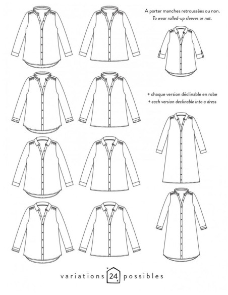 Padrão de camisa ou vestido Azur - Atelier Scämmit