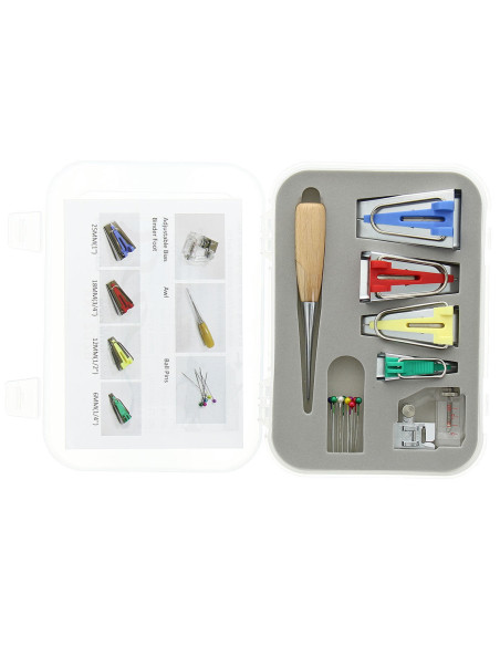 Conjunto de aparelhos para viés deluxe 6 em 1 com punção e calcador