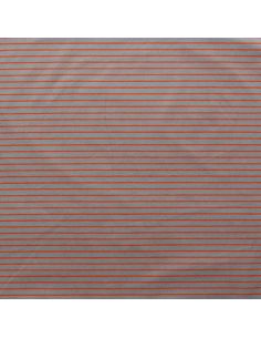 Tissu jersey gratté rayures fines - Gris et orange vif 2