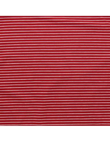 Tissu jersey gratté rayures fines - Rouge et blanc
