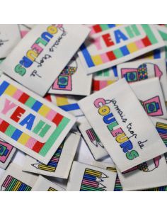 Conjunto de 6 etiquetas tecidas - Color Pop