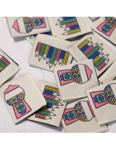 Conjunto de 6 etiquetas tecidas - Color Pop 2