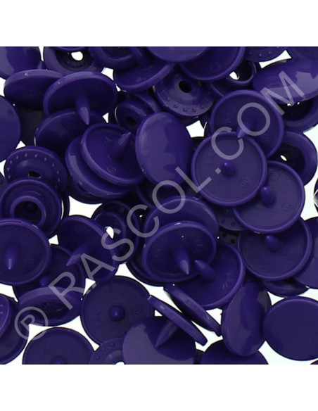 Pacote de 25 botões de pressão de resina KAM redondos - Violeta