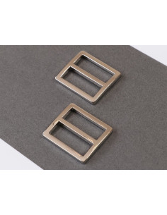 Conjunto de 2 fivelas deslizantes 28 x 25 mm prata