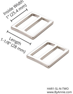 Conjunto de 2 fivelas deslizantes 28 x 25 mm prata 2
