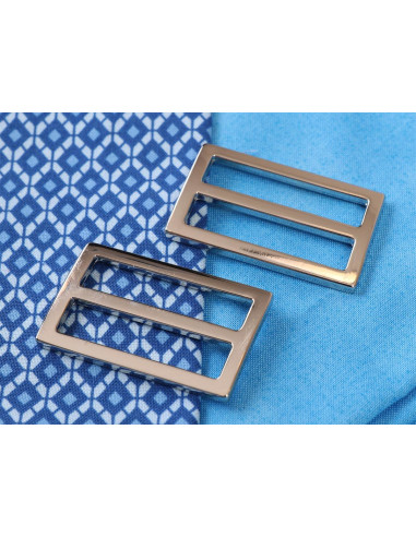 Conjunto de 2 fivelas deslizantes 22 x 38 mm prata