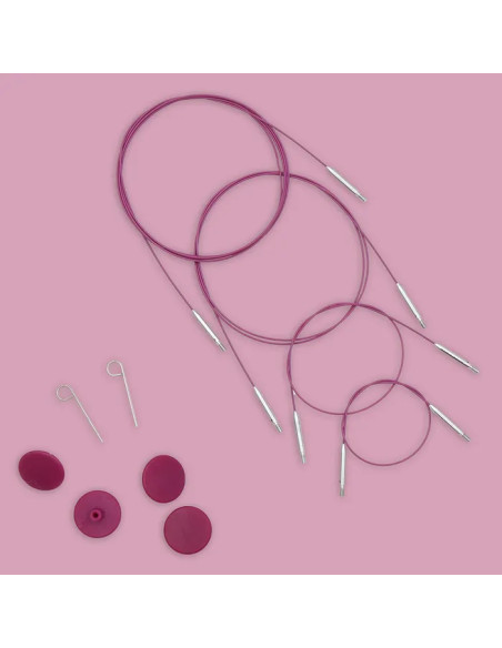 Câble pivotant Swivel Thin & Flex pour aiguilles KnitPro - Violet