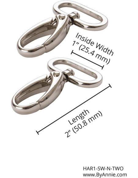 Conjunto de 2 mosquetões passante 25 mm prata