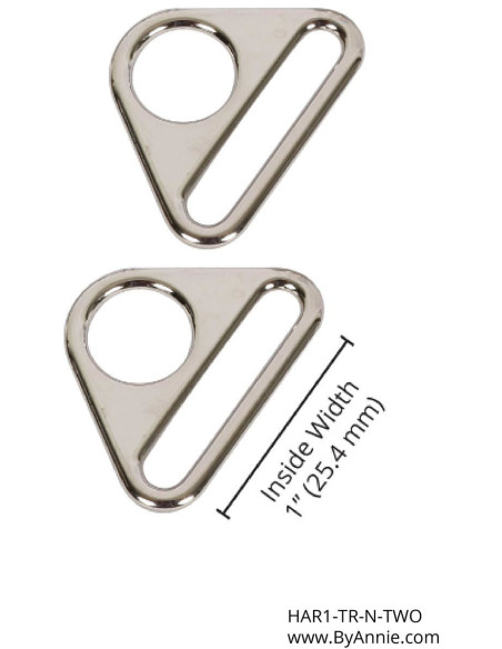 Conjunto de 2 anéis triangulares passantes 25 mm prata