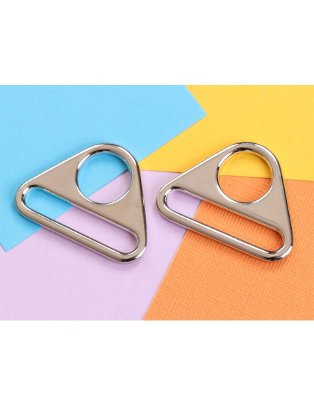 Conjunto de 2 anéis triangulares passantes 38 mm prata