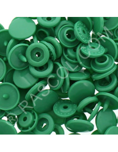Pacote de 25 botões de pressão de resina KAM redondos - Verde esmeralda