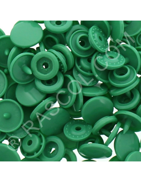Pacote de 25 botões de pressão de resina KAM redondos - Verde esmeralda
